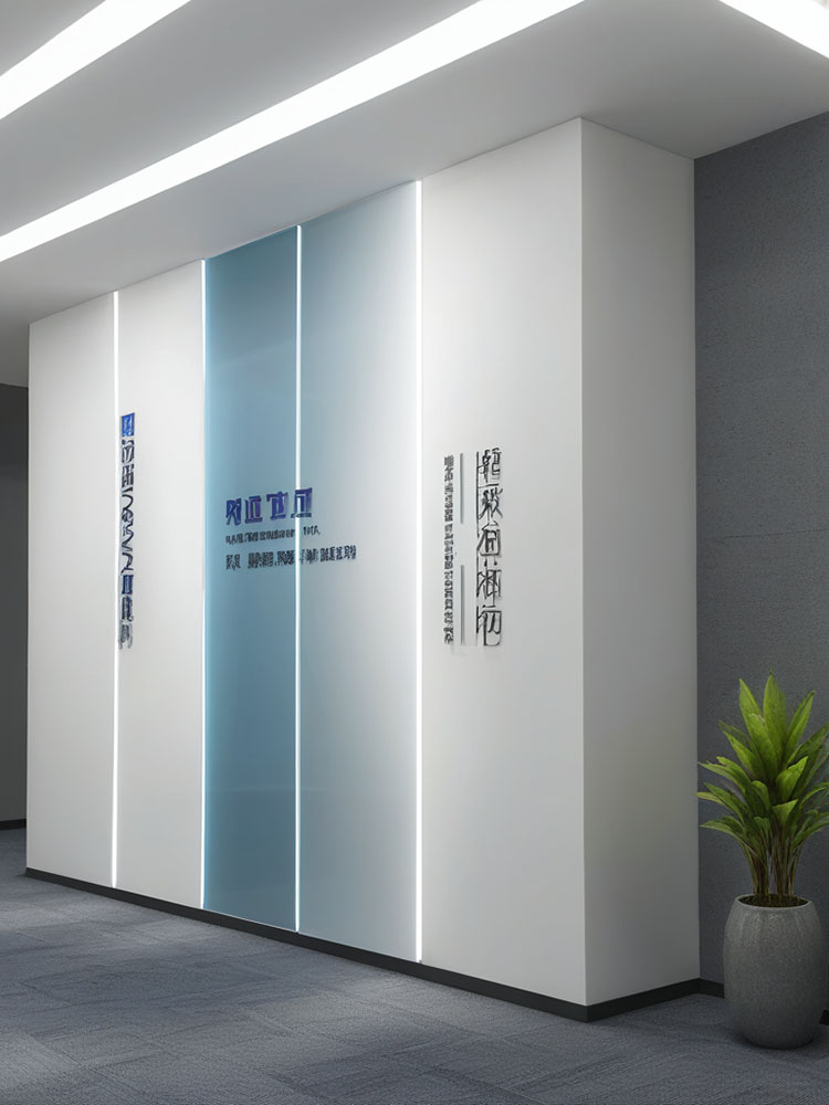 公司過(guò)道大氣發(fā)光文化墻設(shè)計(jì)